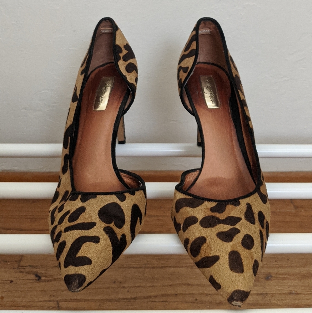 Halogen D'orsay Leopard Pumps